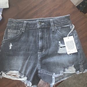 Charcoal jean shorts